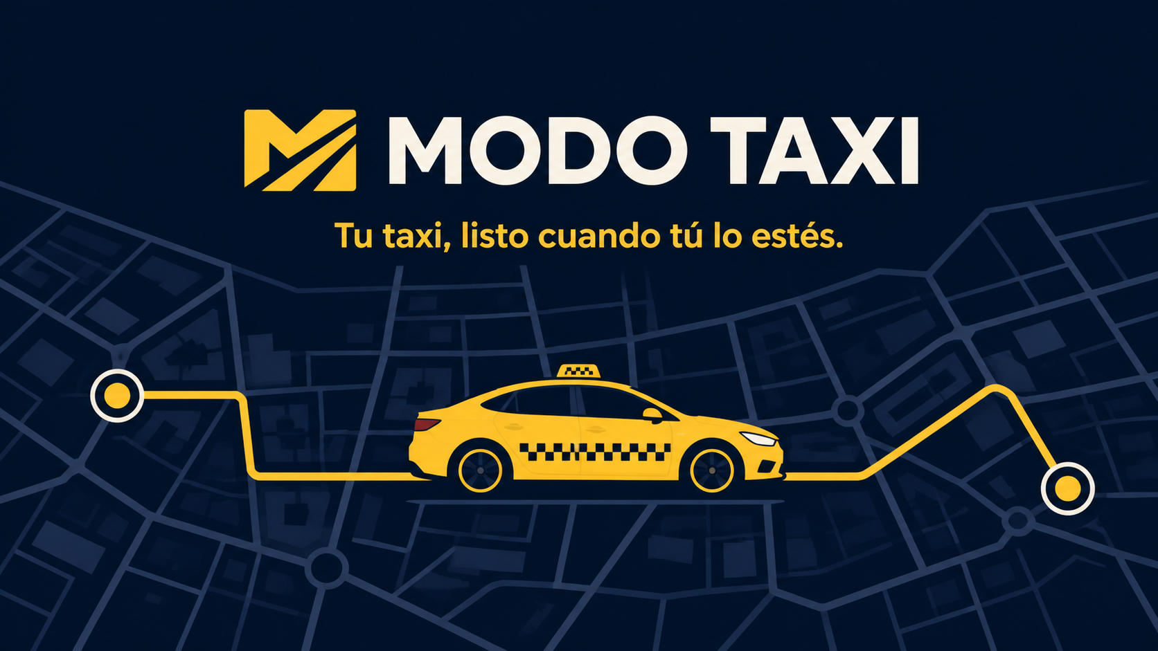 ModoTaxi conecta una recogida con un taxi sobre el mapa de la ciudad